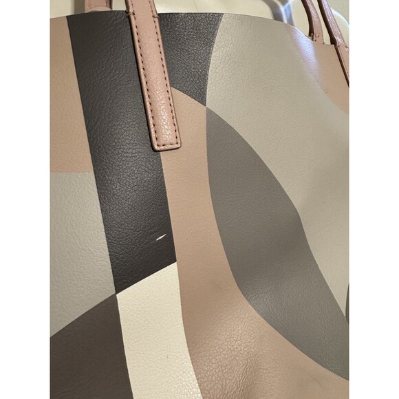 Kate Spade Pink Geometric Reversible Tote Purse Matching Wristlet Cow Leather - Picture 9 of 9